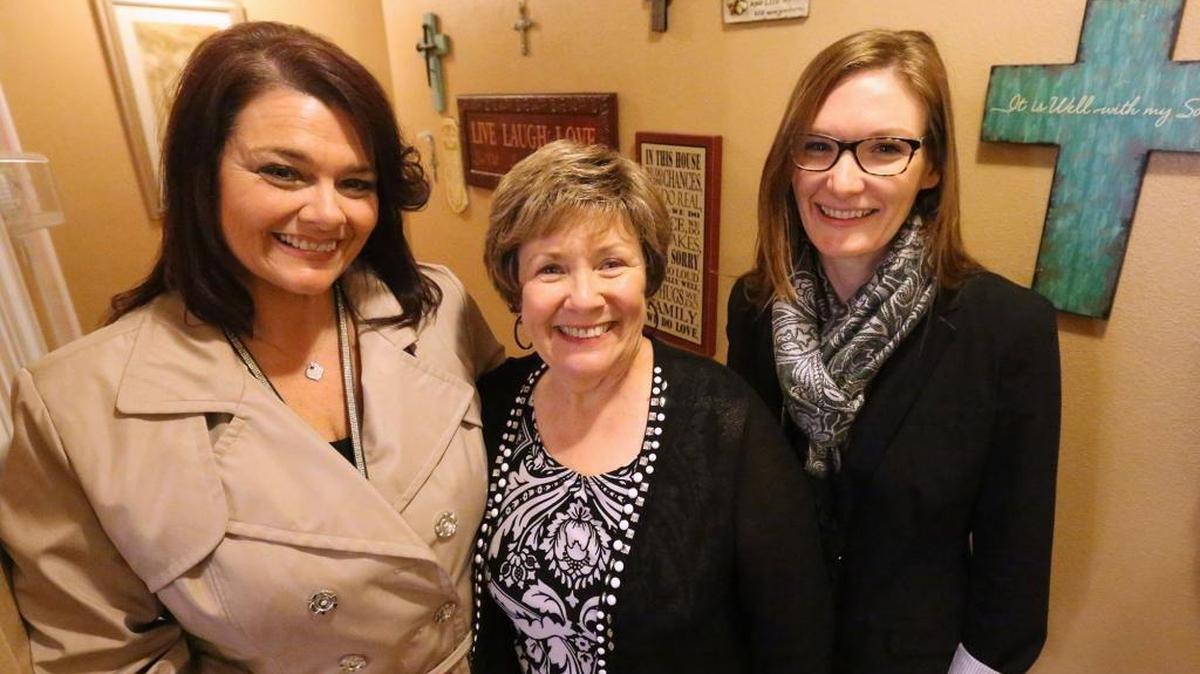 Helping kids transition from foster care to warm apartments in South Mississippi are, from left, Shellie Carter, program director at Breakthrough, Diane Easley, executive director at Community Care Network, and Michelle LaRotonda, senior case manager at Sue’s Home in Ocean Springs. Breakthrough helps homeless young adults after they “age out” of foster care.