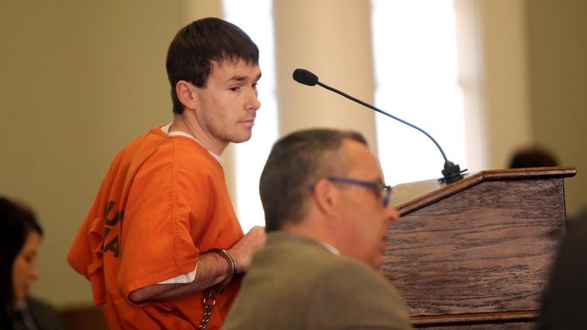 Jesse Dickerson pleads not guilty on Monday, January 29, 2018, to three counts of second degree murder and one count of felony fleeing causing serious injuries before George County Circuit Judge Dale Harkey.