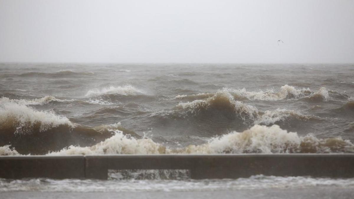 Waves intensify as Hurricane Nate approaches landfall on Saturday, October 7, 2017.