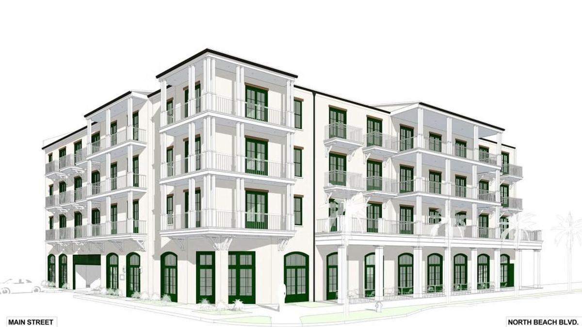 An architectural rendering of the North Beach Hotel being built in Bay St. Louis.