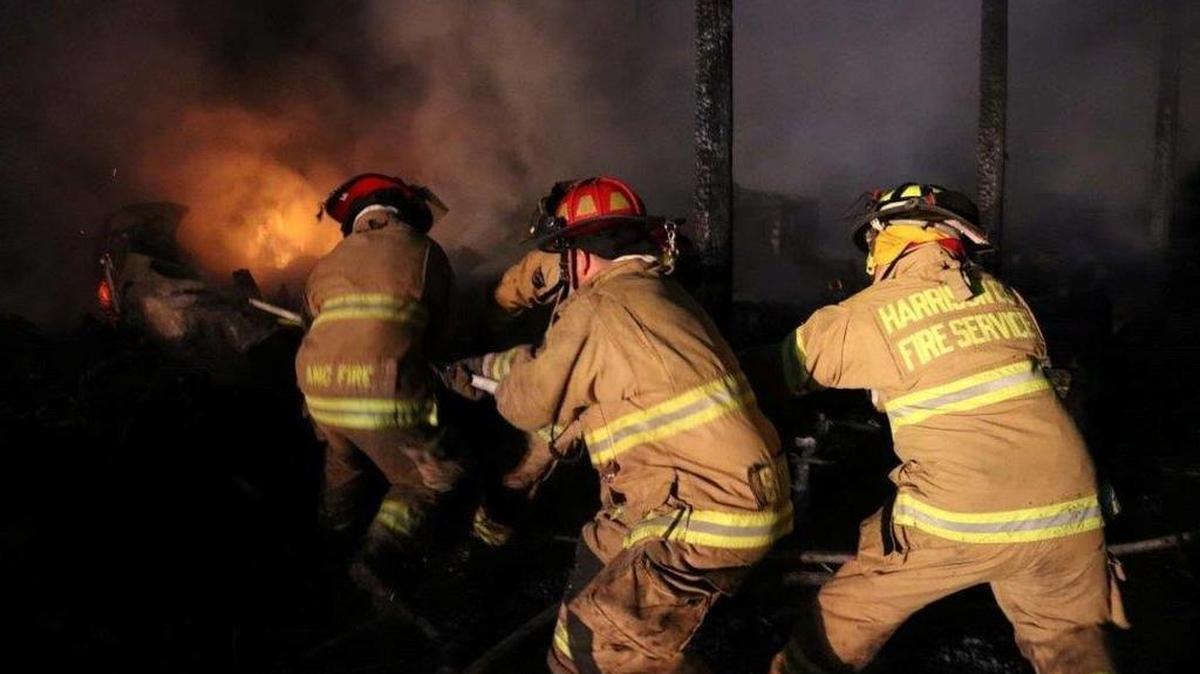 Two people were injured in an early Wednesday morning fire in a mobile home near Saucier.