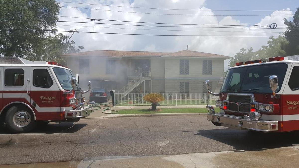Biloxi firefighters are on the scene of a house fire on The Point on Tuesday morning.