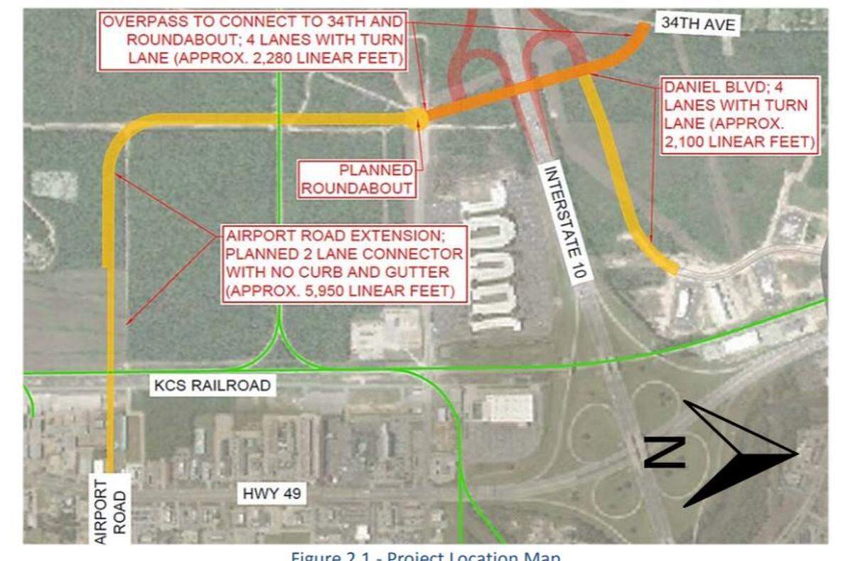 This rendering depicts road improvements the city of Gulfport plans with $20.5 million in federal transportation grant funds.