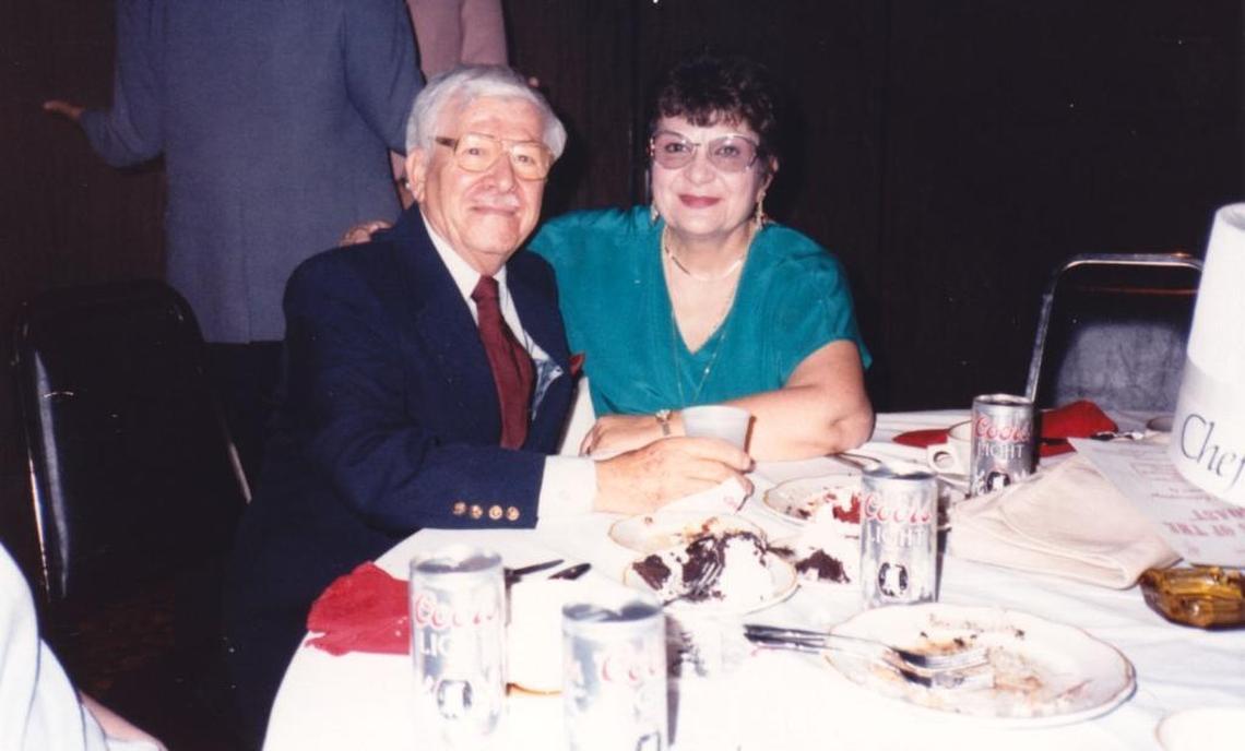 Gus and Irene Stevens attend an event in this undated photo. Irene Stevens, the wife of legendary restaurateur and nightclub owner Gus Stevens, died July 10.
