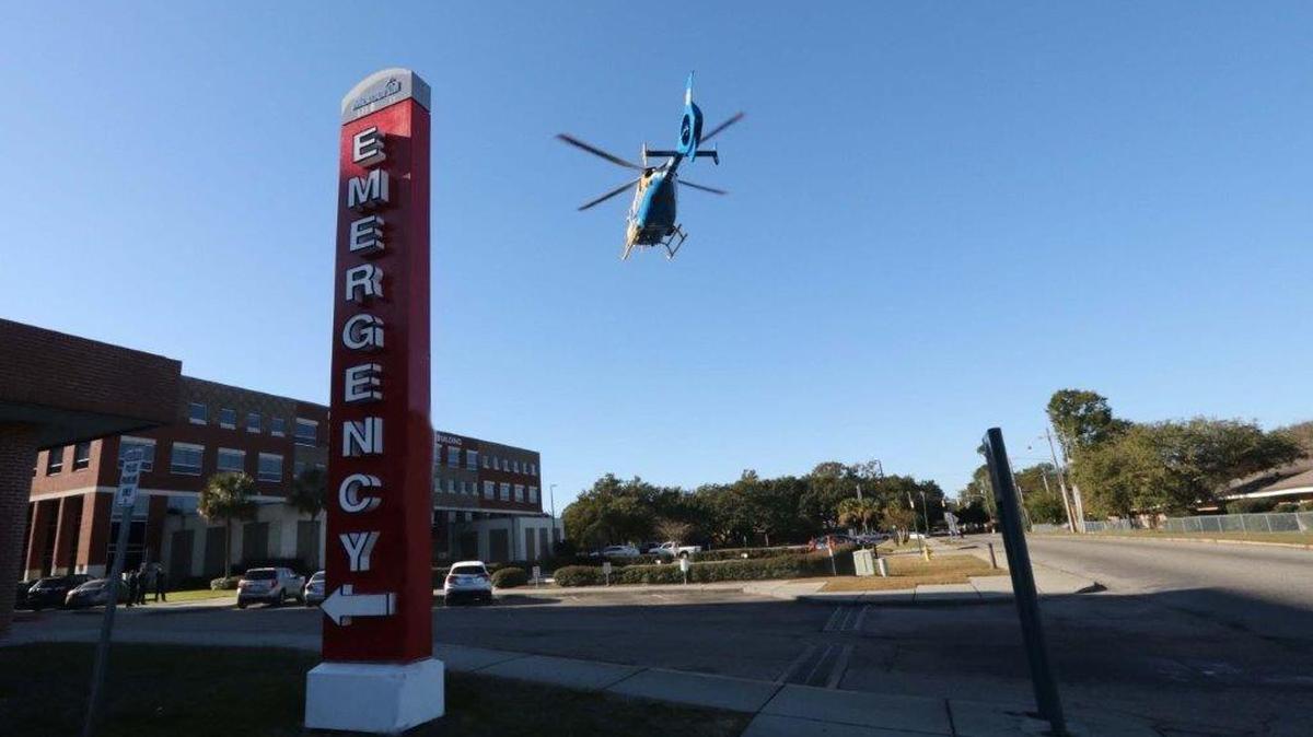 A Pass Christian man is airlifted to a burn c enter in Jackson on Saturday, Dec. 9, 2017.