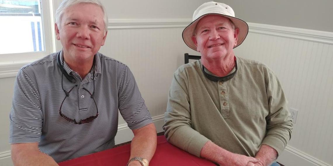 Great Southern Golf Club President Ellis Hill, left, and superintendent Alan Thomasson want to keep the golf course on the beach in Gulfport.