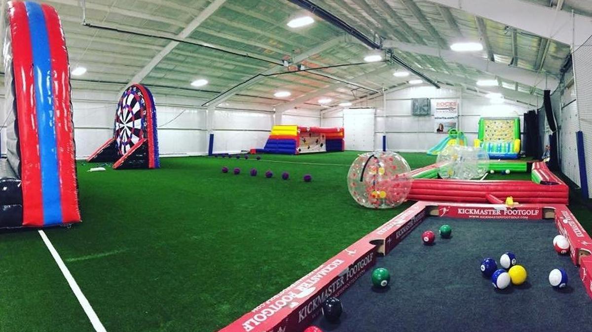 Kevin Mattina of the Coast Athletic Club envisioned using similar inflatables at the skate park.