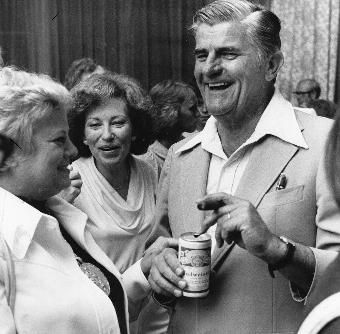 Jerry O’Keefe celebrates his Biloxi mayoral election in May 1977.