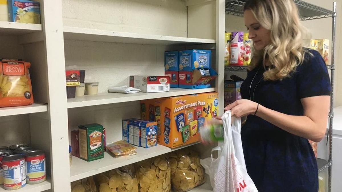 Morgan Shiyou, public relations director for the Mississippi Gulf Coast Area Command of The Salvation Army, puts together a ‘snack pack’ for a homeless person at the Command Office in Gulfport. The Salvation Army is in critical need of portable food for their snack pack program, which feeds the homeless over weekends.