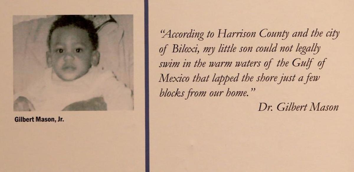 Poignant quotes from Dr. Gilbert Mason were part of a Wade - In mural at the Remembrance ceremony, Thursday.