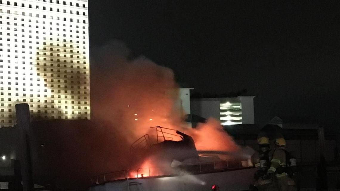 Biloxi firefighters had to bring out a fire boat to put out a blaze that destroyed a 34- to 35-foot cabin cruiser. The boat had mechanical problems and was parked at a pier at an old factory site and there were no walking boards to reach it.