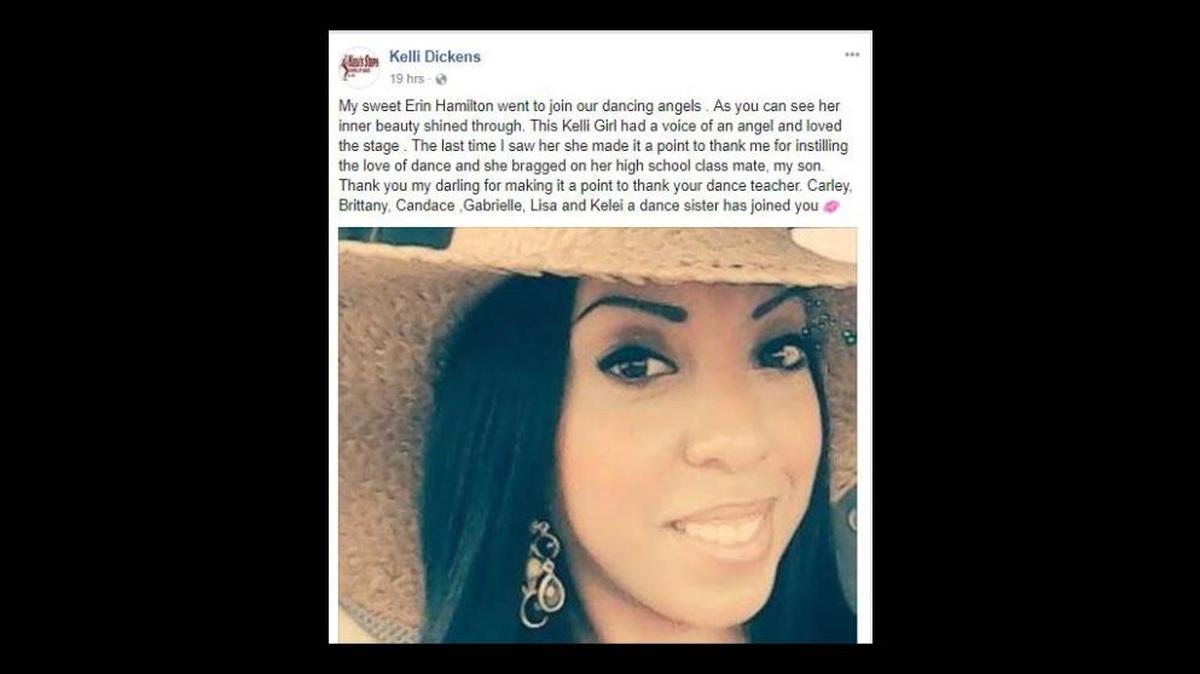 Erin Hamilton was struck by a car in D'Iberville early Sunday morning. Her former dance teacher, Kelli Dickens, mourned Erin's loss on Facebook.