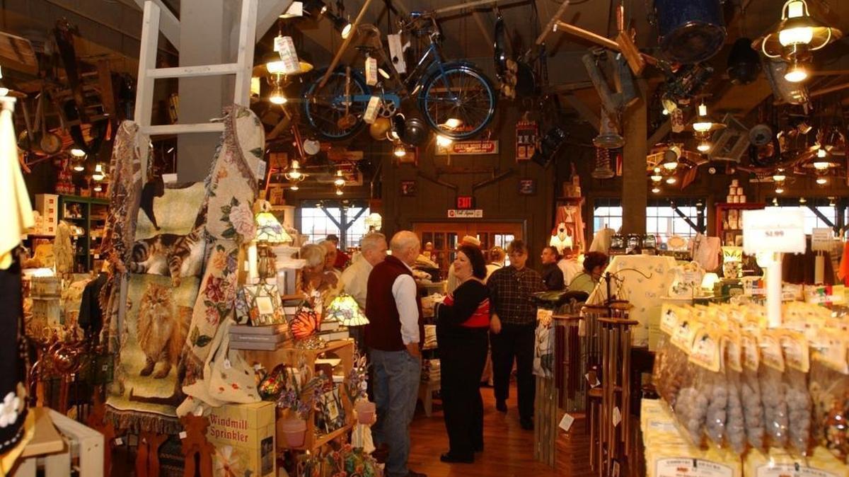 The Old Country Store at Cracker Barrel, a customer’s first stop, is packed with merchandise. A former manager at the store in Gulfport is suing over her termination, which she claims was unfair.
