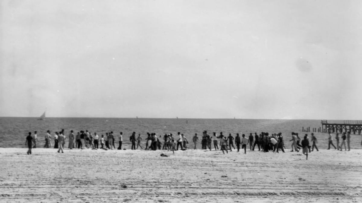 African Americans stage a wade-in on the beach in Biloxi on April 24, 1960 to protest the ‘White-only’ status of the beaches. A program that tells the rest of the events that happened that day in an court for the next several years will be held Thursday in Biloxi.