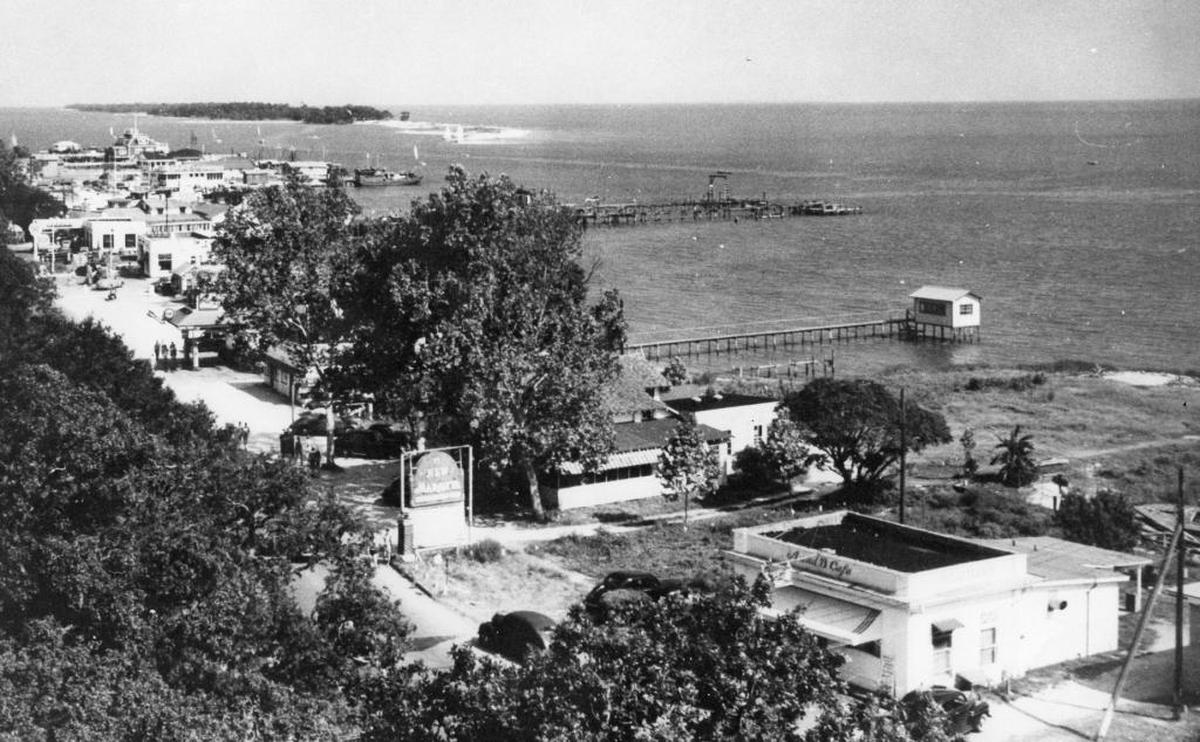 This vintage photograph, looking east toward Deer Island, was taken from atop the Buena Vista Hotel in Biloxi in 1947 by photographer John Lockett when homes were on the island.