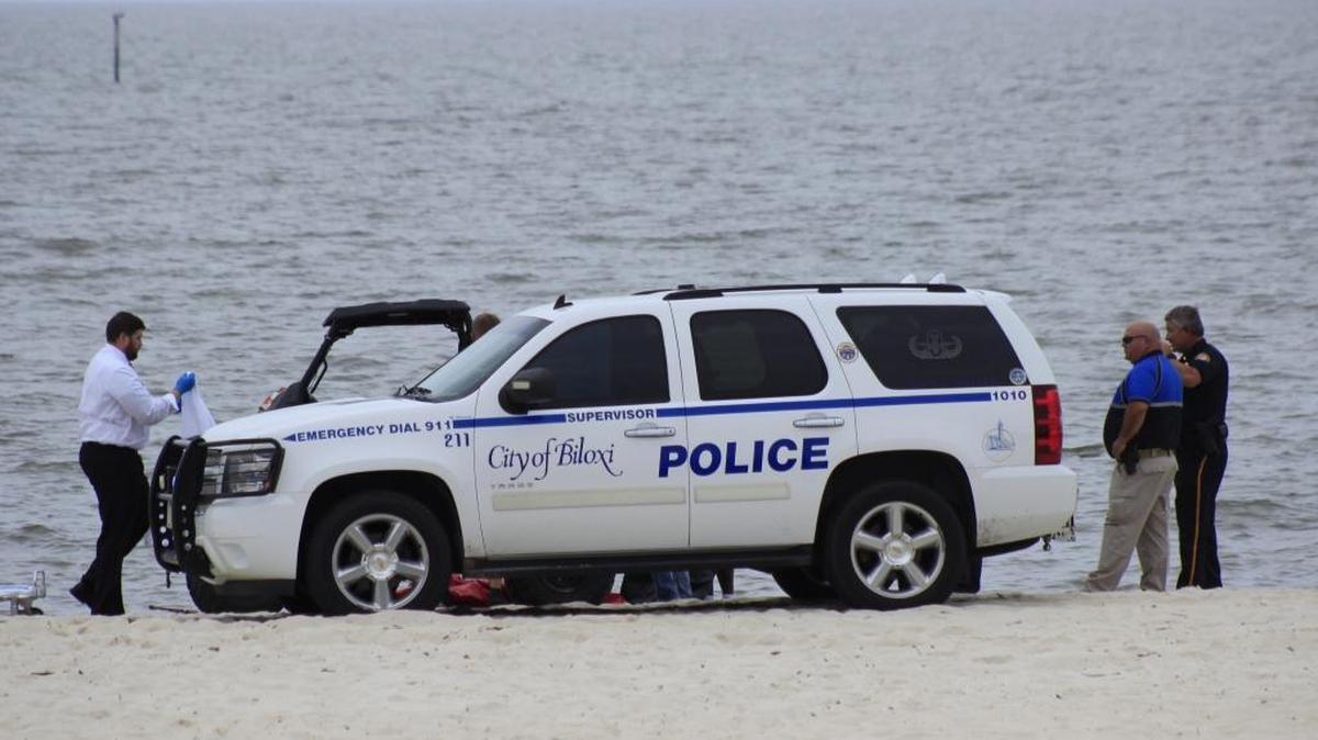 Authorities are on scene in Biloxi where a body was found on the beach on Saturday, May 27, 2017.