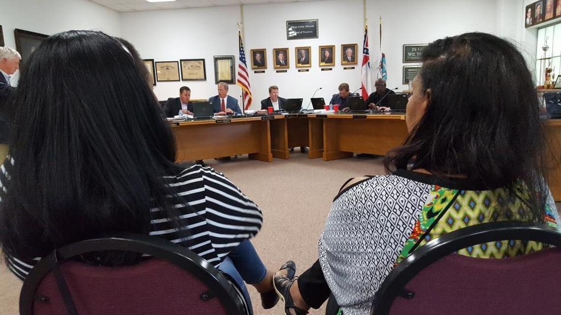 Yolanda Williams, left, and her mother, Jessica Williams, told the Biloxi School Board on Tuesday, Oct. 17, 2017, evening that it wasn't just "To Kill A Mockingbird" that was offensive about the curriculum for the eighth grade but other things, including the study of ammunition used in the Civil War.