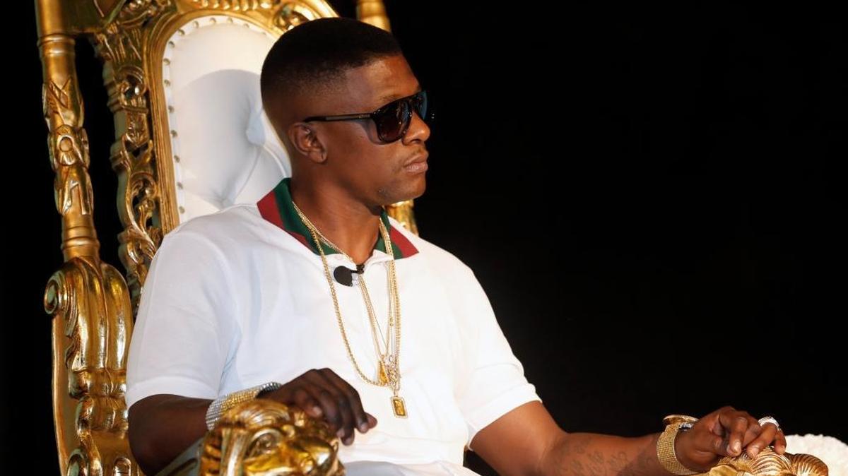 Rapper Boosie Badazz, whose real name is Torence Hatch, appears at a news conference in New Orleans Monday, March 10, 2014.