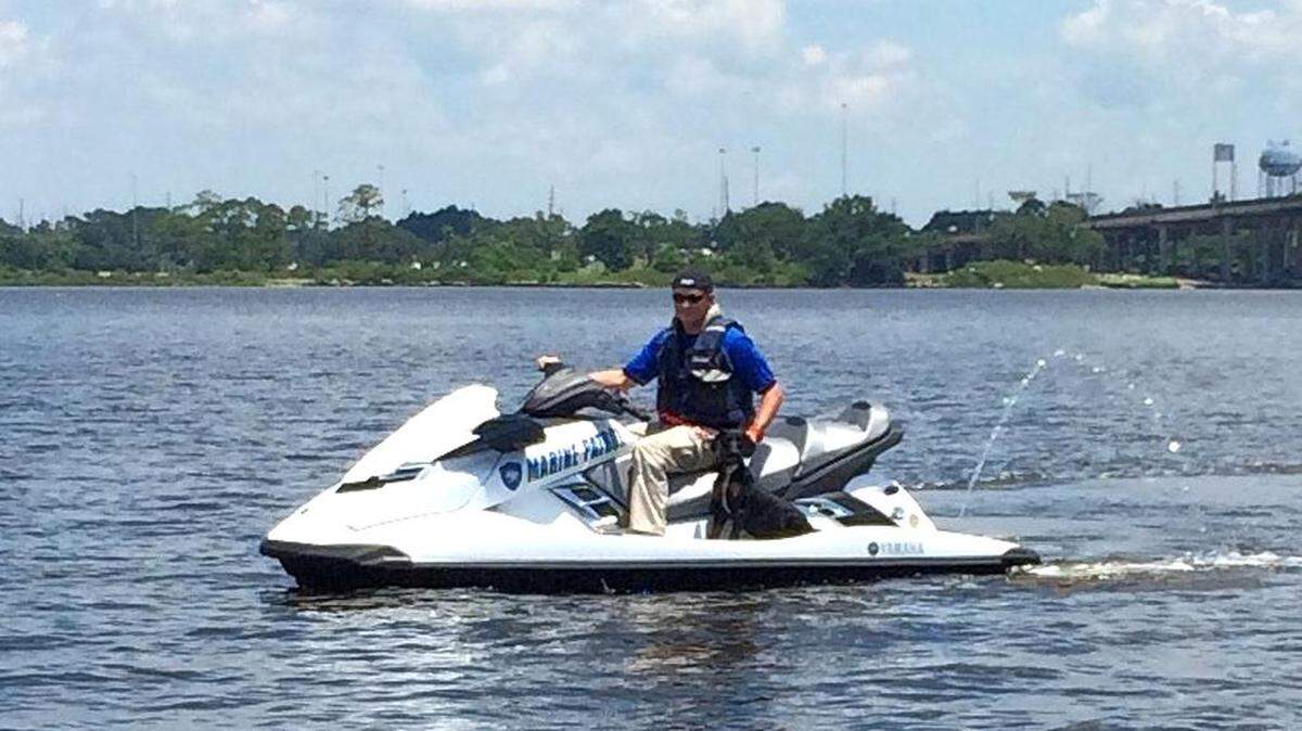 A dog was rescued from Biloxi’s Back Bay on Friday July 1, after it went off the I-110 bridge.