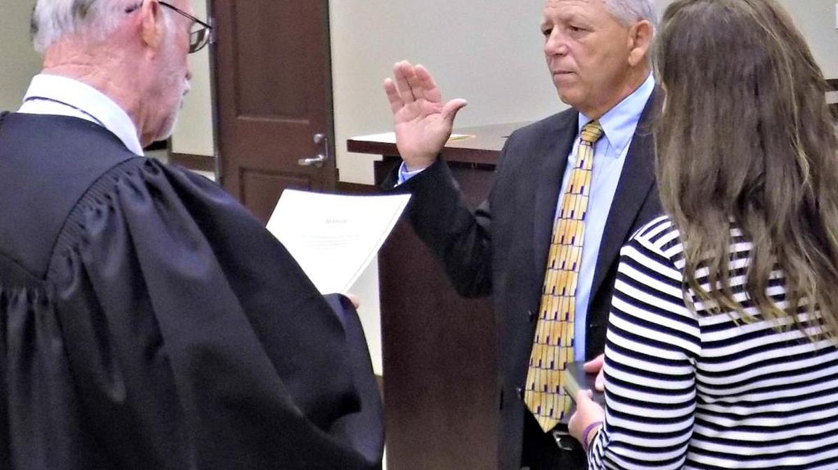 D’Iberville Mayor Rusty Quave takes the oath of office for his seventh term. He is the longest serving mayor in South Mississippi.