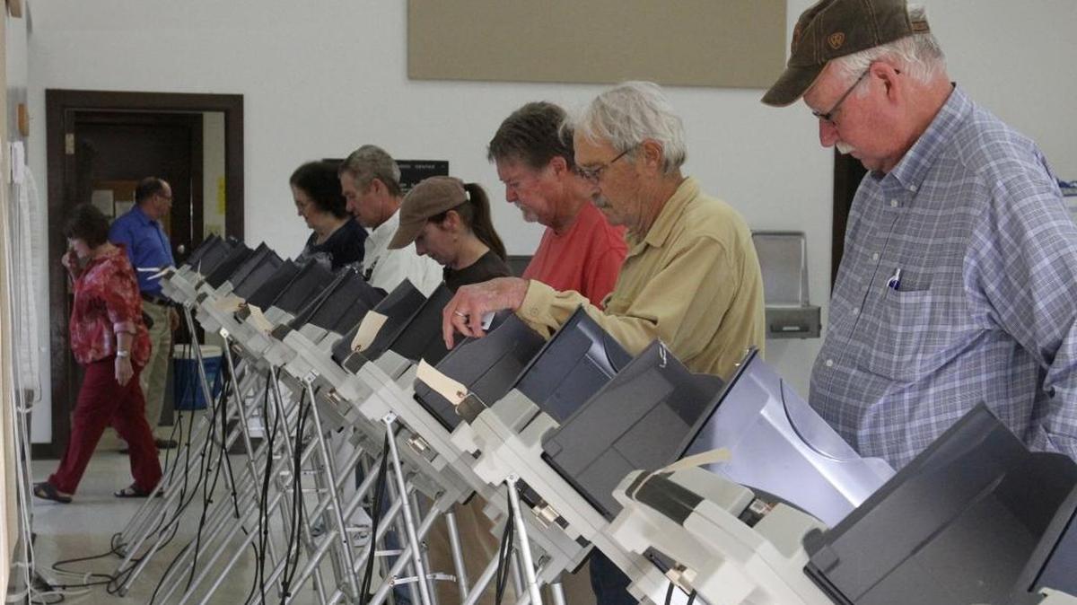 Voters cast ballots in Jackson County at the Vancleave Community Center on Nov. 4, 2014.