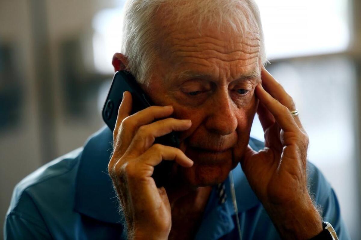 Ted Hearn, 84, takes a call between talking to people at Feed My Sheep this year. He spends much of his time helping the homeless. Among the many things he does is help people get identification cards, fixes their bicycles so they have transportation or gets them a clean outfit to wear.