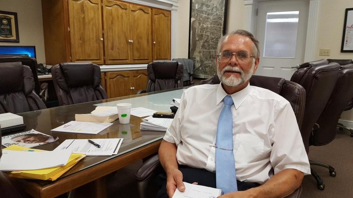 New interim City Manager Mike Mangum was at work Thursday morning at his office in Pascagoula City Hall.