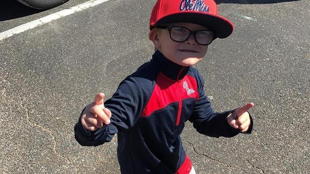 Zander Saucier, 4, spent last weekend at Ole Miss watching ballgames with his "Unc" Jimmy Spears.