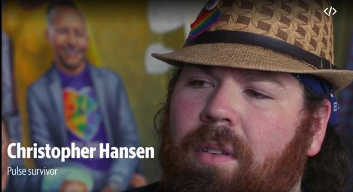 This still image from a video shows Chris Hansen, a Pulse shooting survivor.