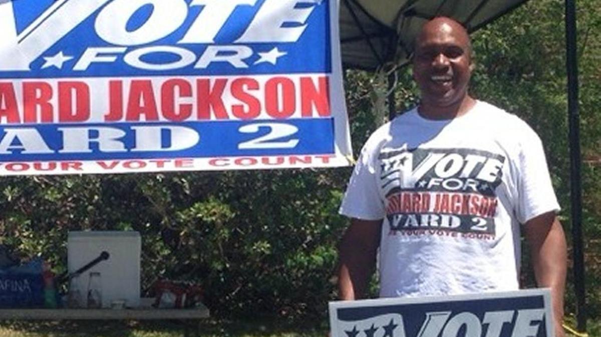 Gautier’s new Ward 2 Councilman Richard ‘DJ’ Jackson campaigns for the runoff.