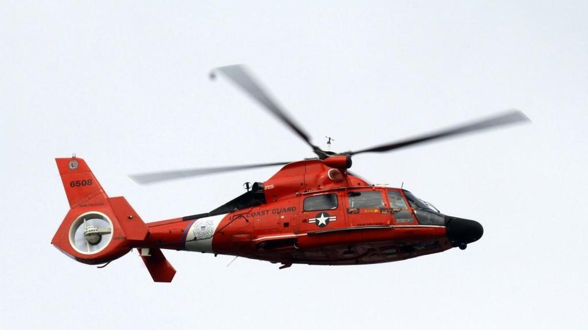 A Coast Guard helicopter was used to rescue a man and his two dogs from Bayou Cumbest early Tuesday morning.