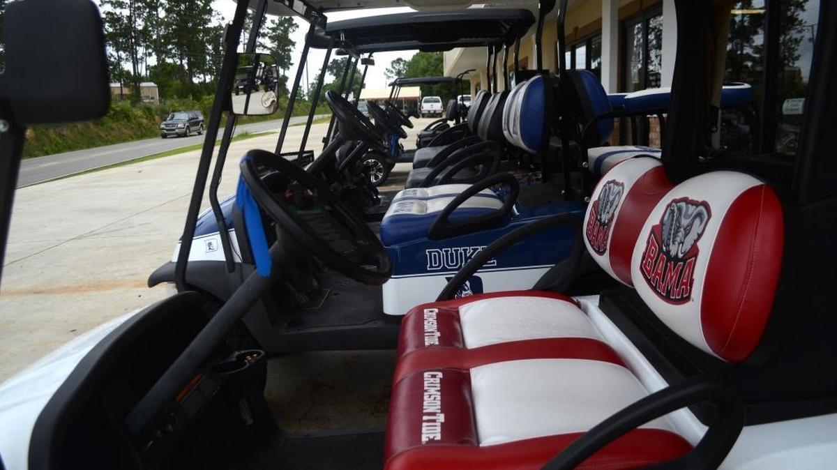 Golf carts, such as these from Gulf Coast Golf Carts in Diamondhead, will be allowed on some Ocean Springs streets starting May 31.