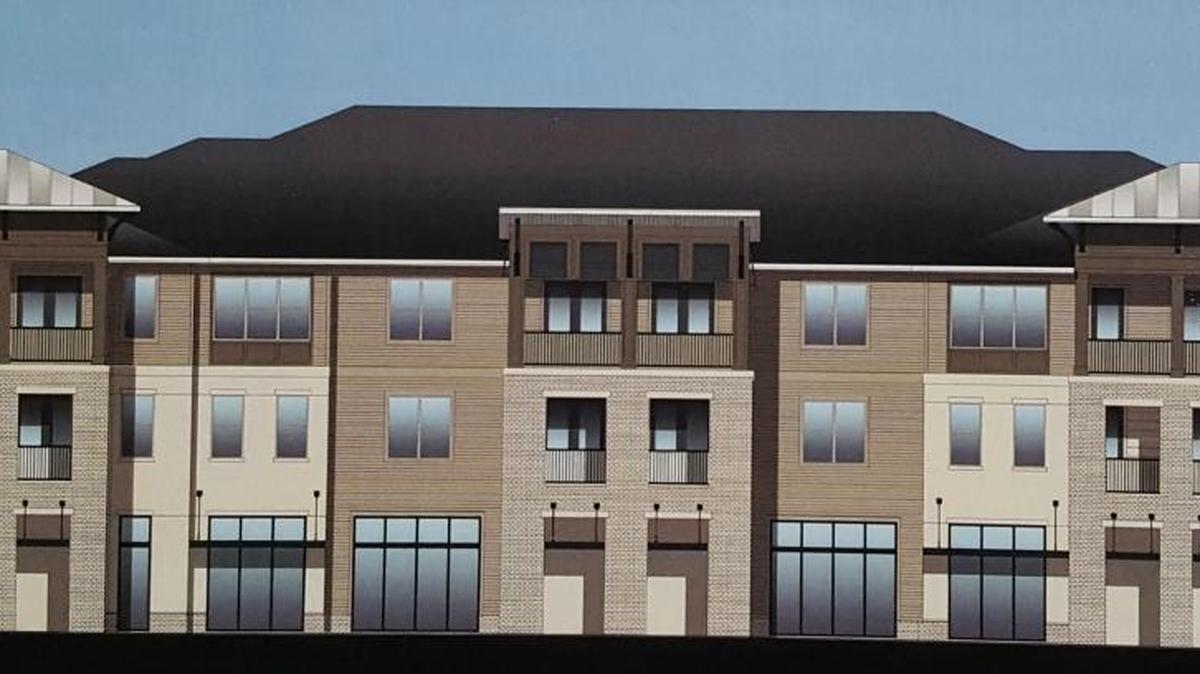 This artist’s rendering is of one of five buildings in The Inlet. The buildings are three-story. The investment is $10 million.
