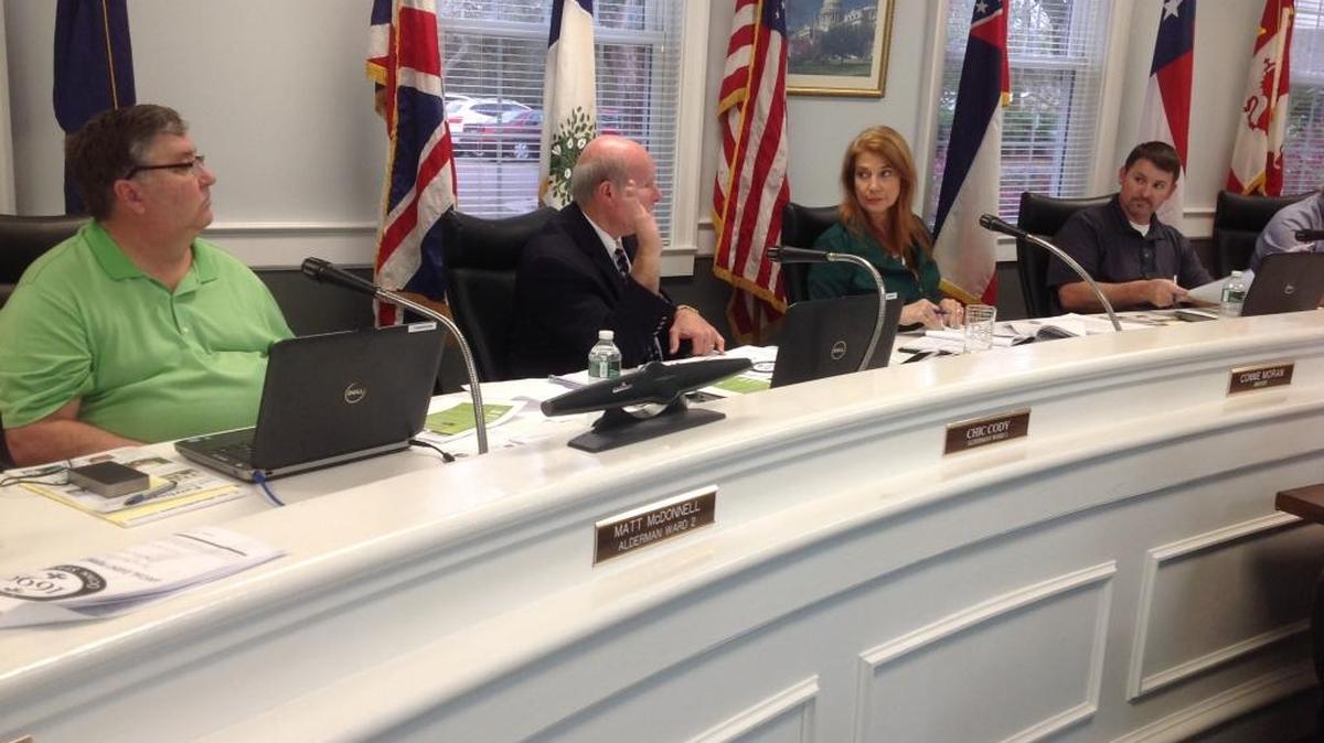 Members of the Ocean Springs Mayor and Board of Aldermen in a session earlier this year are Alderman Matt McDonnell, Alderman Chic Cody, Mayor Connie Moran and Alderman at large Bobby Cox.