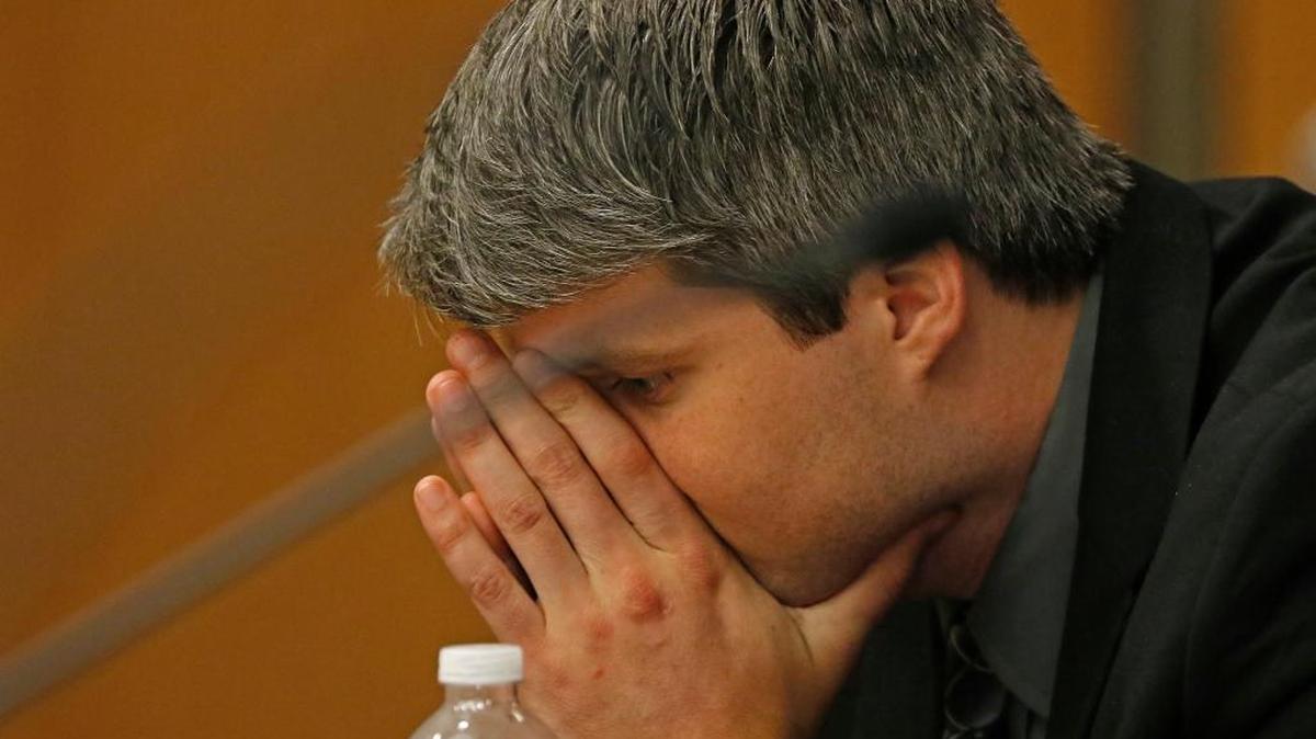 Defendant Jason Lowe listens during his murder trial in the death of girlfriend Jessie Bardwell at Collin County Courthouse in McKinney, Texas, Tuesday, Sept. 19, 2017.