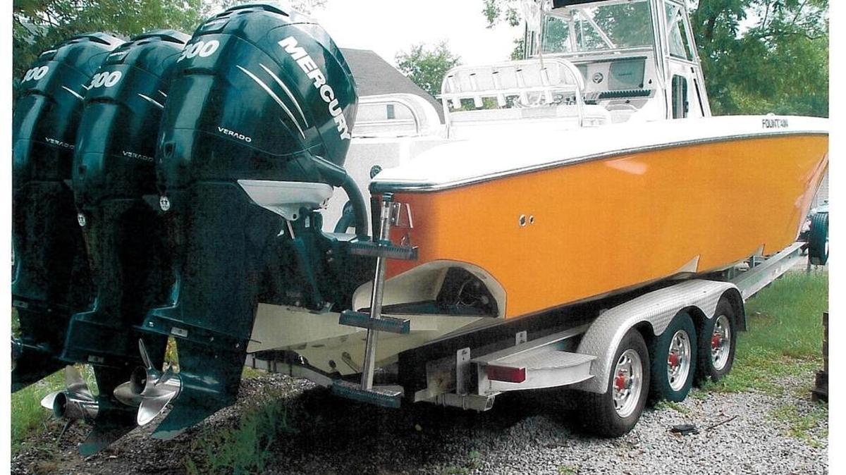 The FBI has arrested Justin Griffing of Gulfport in connection with the theft of this 34-foot boat reported stolen in Belle Chase, La.