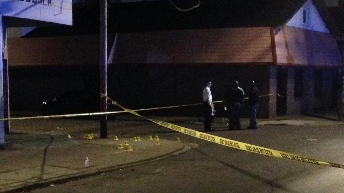 At least 82 evidence cones, which typically mark shell casings, were placed at the scene of a quadruple shooting in Central City.