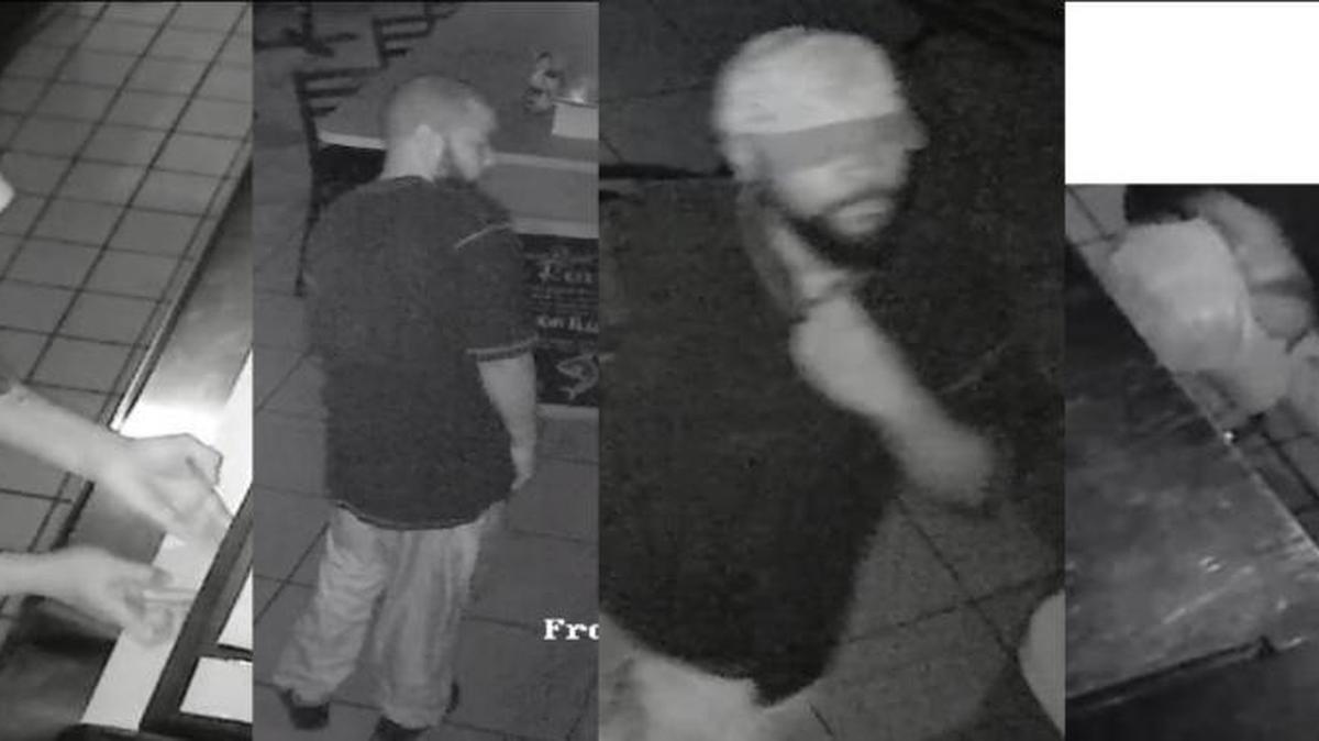 Police want help to identify this black man, who was wearing a red snapback hat with a dark bill when he broke in at Rock N Roll Sushi in Gulfport. The man has a shaved head, a full beard and tattoos on both forearms.
