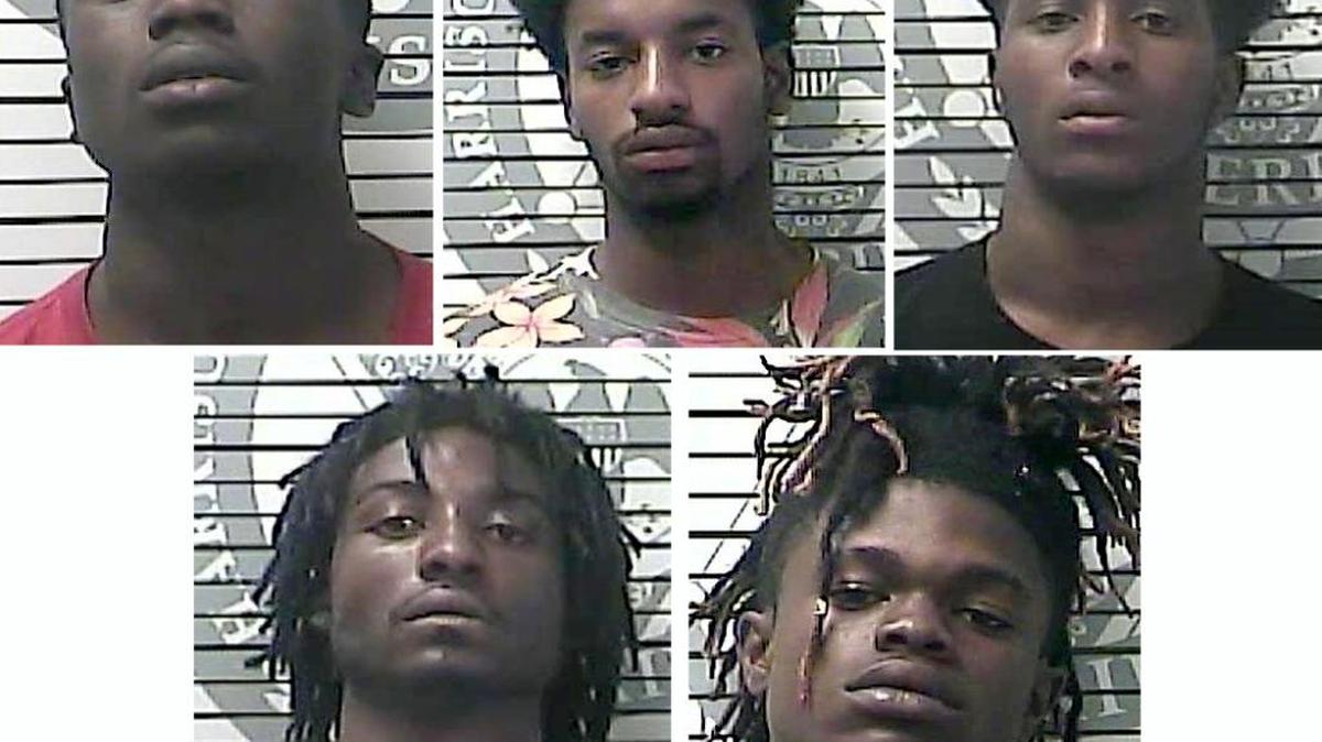 Clockwise from left, Gary Perkins, Jaquan Moffett, Albert Morgan, Durente Yarbor and Phineas Williams all face multiple burglary charges.