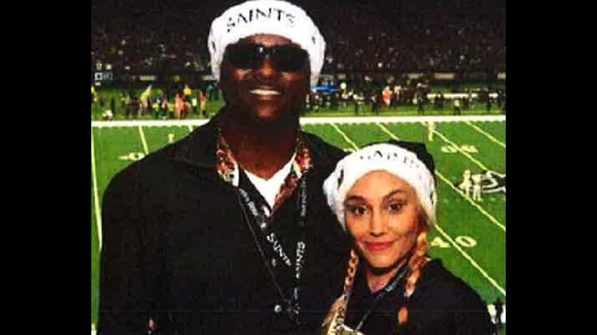Lance Clemons poses with his wife Jaimie at the New Orleans Saints game against the New York Jets on Dec. 17, 2017. Clemons claims he bought his tickets from a man outside the gate that day, but Biloxi police say the tickets were stolen from the IP Casino Resort earlier that morning. The couple has contacted police and are cooperating with the investigation.