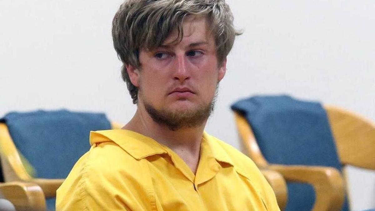 Nathan Blake McCrory waits for his initial appearance on a felony child abuse charge in Jackson County on Wednesday, May 4. He is no longer in the Jackson County jail.
