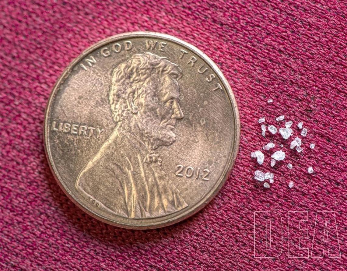 This shows how much fentanyl, in comparison to the size of a penny, can be deadly.