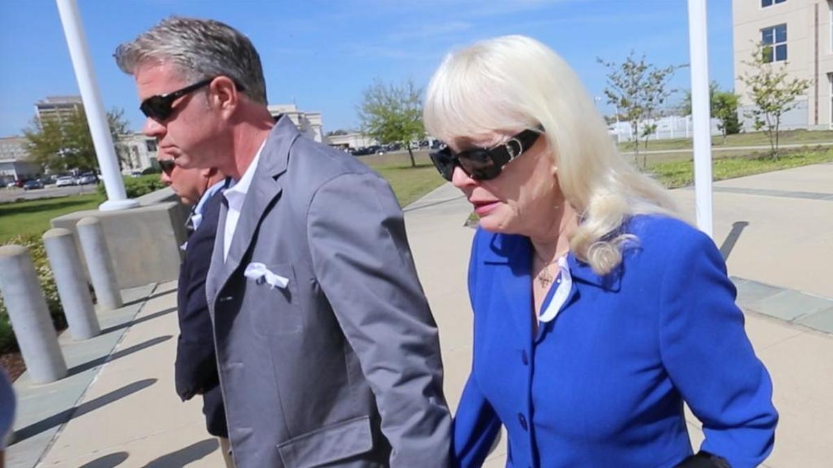 Kay Diaz, wife of Coast physician Albert Diaz, leaves the federal courthouse in Gulfport after a hearing to determine whether he will be released from jail before he is sentenced May 22 on health care fraud charges. At the hearing’s conclusion, Magistrate Judge John Gargiulo said he will make a decision soon.