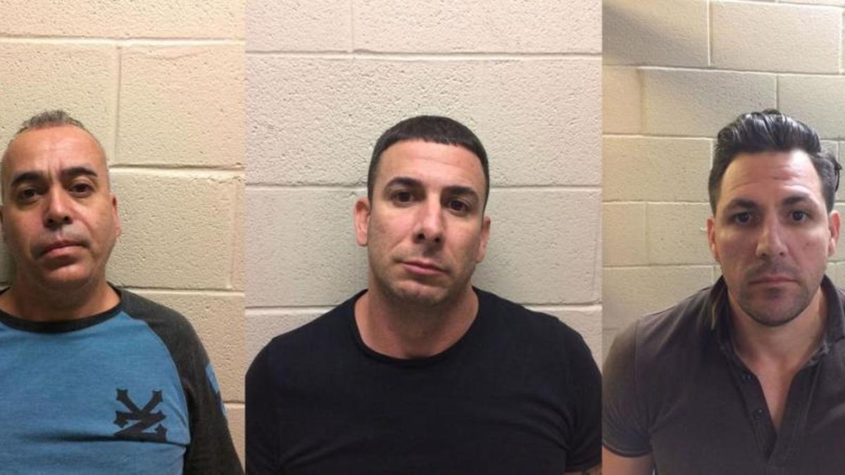 Alfredo Gouirrie-Blanco, 45, Yunior Rodriguez, 35 and Sandy Alvarez, 34, were taken into custody in connection with a suspected gas pump skimmer crime.