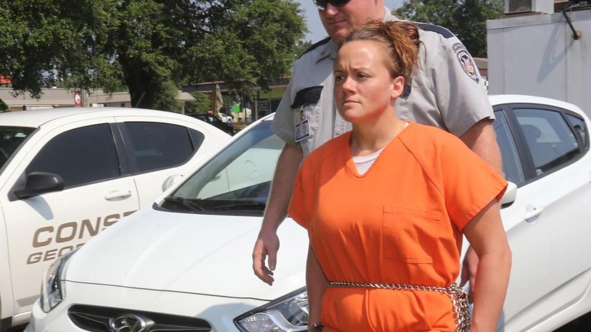 Kimberlie Dailey is brought to George County Justice Court in Lucedale on Tuesday July 28, 2015. She was arraigned June 30, 2016 on three felony counts of DUI causing death.