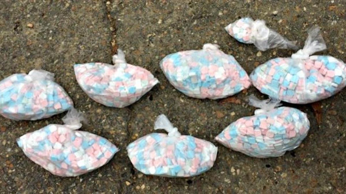 These bags contain 3,600 ecstasy pills worth about $30,000, according to the Mississippi Bureau of Narcotics. The pills were seized at the Greyhound bus station in Brookhaven.