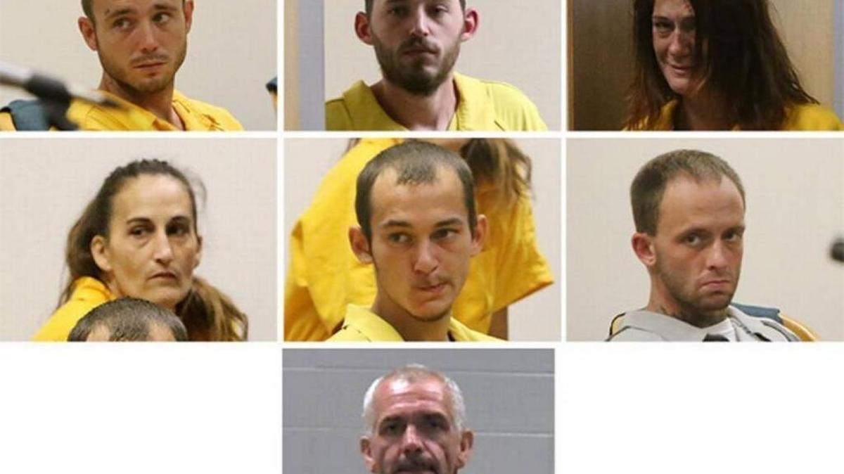 Top row from left, Jeremy Widel, Nathaniel Estringer, Sherry Emile. Second row from left, Shana Cox, Dillon Odom, Christopher Gray. Bottom row, Malcolm McDowell.