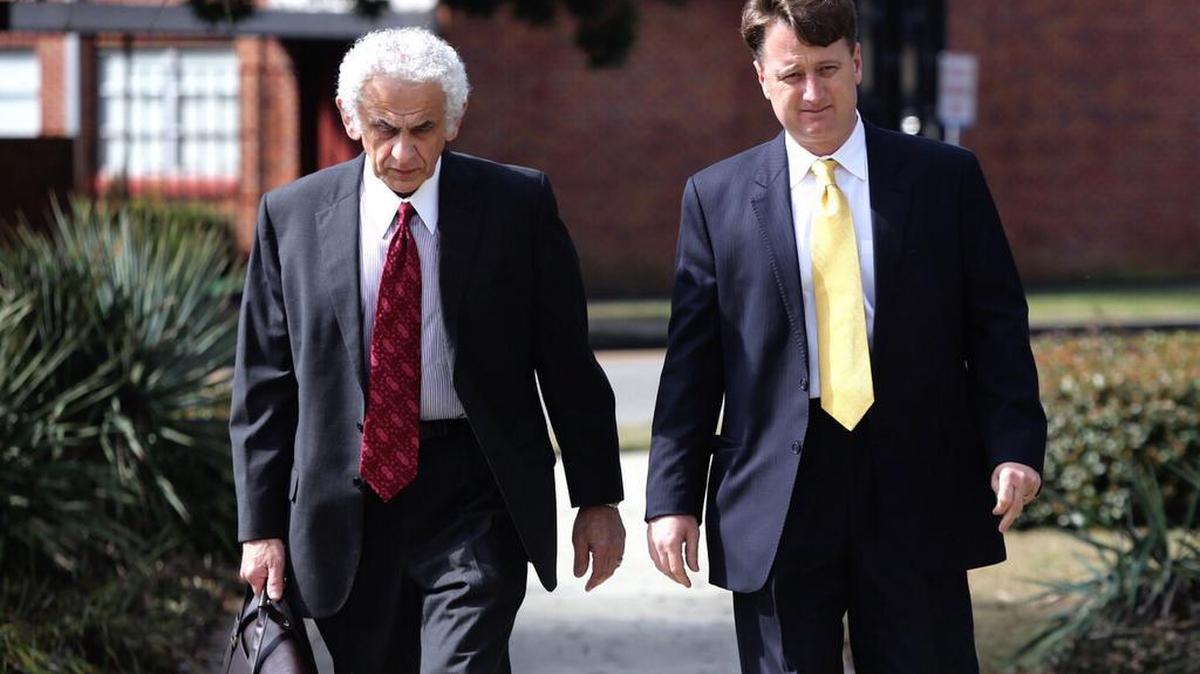 Contractor Sean Anthony, right, is shown with his attorney, Joe Sam Owen, in March 2015 after Anthony pleaded guilty to conspiring to bribe two public officials in exchange for work at the Harrison County Utility Authority. Anthony was sentenced to house arrest and probation Tuesday, July 5, 2016, in U.S. District Court in Gulfport.