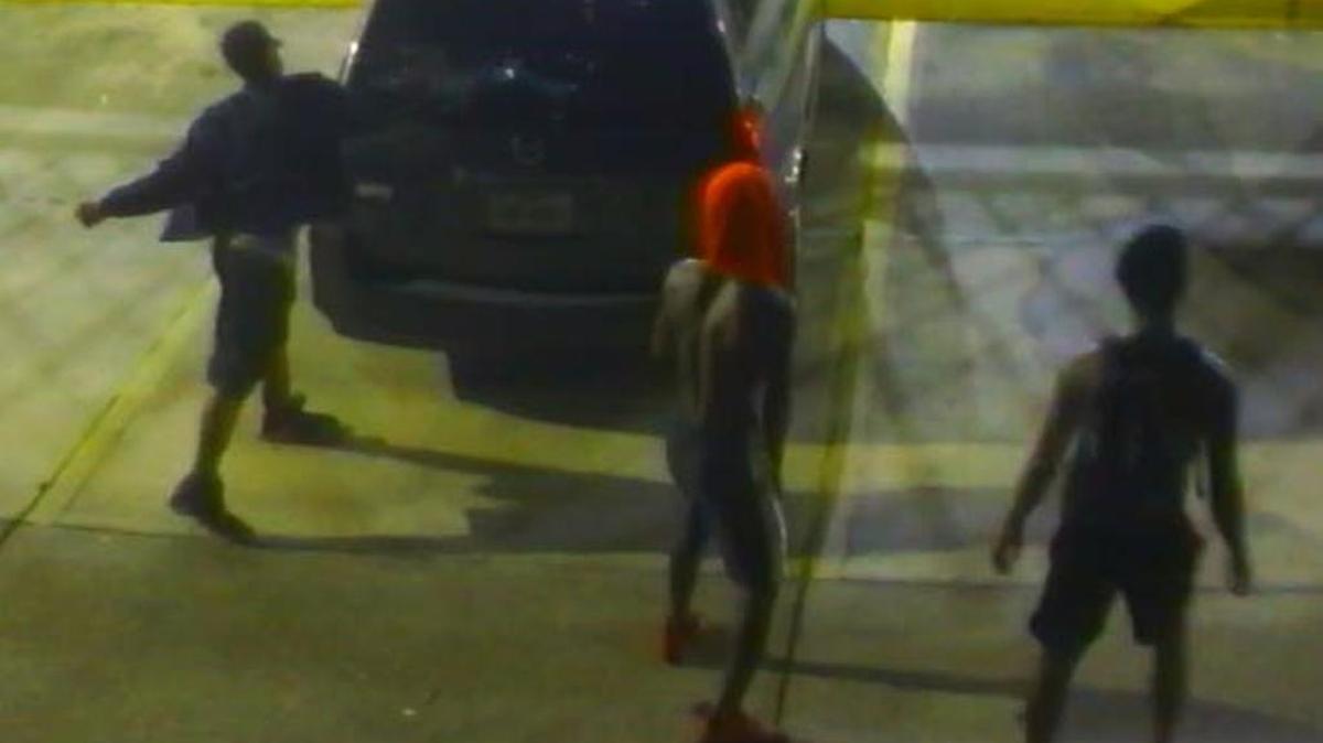 Biloxi police have shared this photo of a car window being smashed at the Days Inn on Beach Boulevard. They want help to identify four young people filmed while burglarizing cars there on Wednesday.