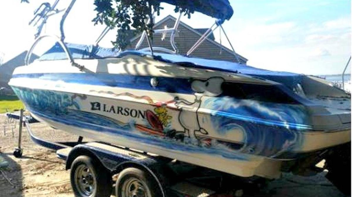 Police are looking for a boat they say was stolen from a Biloxi storage yard. Snoopy and Woodstock are painted on the side of the boat.